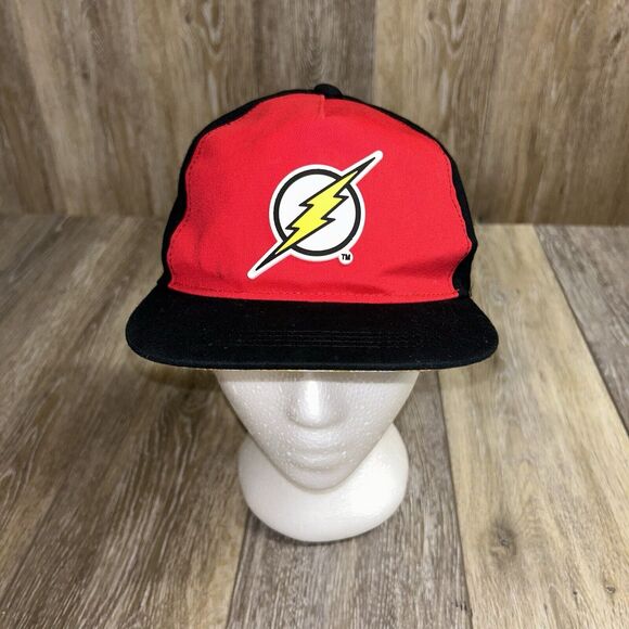 DC Comics The Flash Youth Hat Baseball SnapBack Cap Black Red Lightning Bolt - Picture 1 of 11